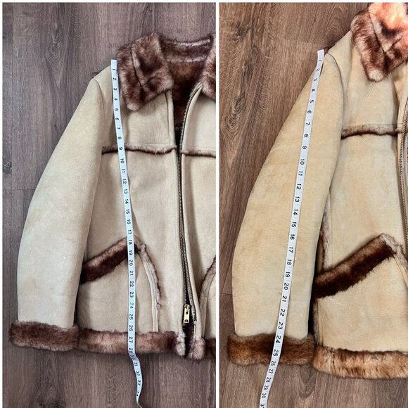 Pristine Vintage Stratojac Sheepskin Shearling Leather Jacket Sz 40 - Picture 15 of 16